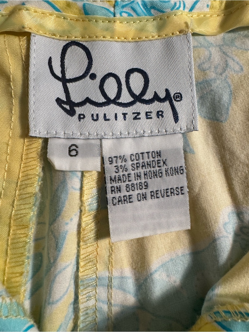 Lilly Pulitzer Yellow and Aqua Tropical Print pants